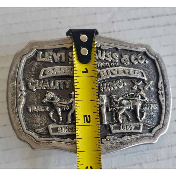 Vintage Levi's Strauss & Co. Two Horse Brand Limited Edition Belt Buckle Alloy - Picture 4 of 8